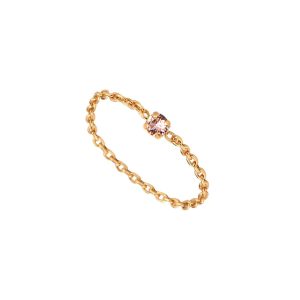 CAROLINE NAJMAN – Bague chaîne plaquée or cristal rose PARIS CAROLINE NAJMAN – Bague chaîne plaquée or cristal rose PARIS