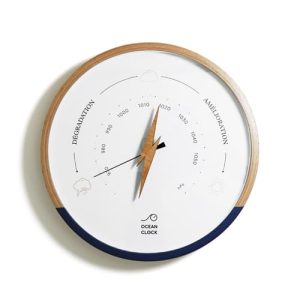 Ocean clock – Baromètre mural en bois