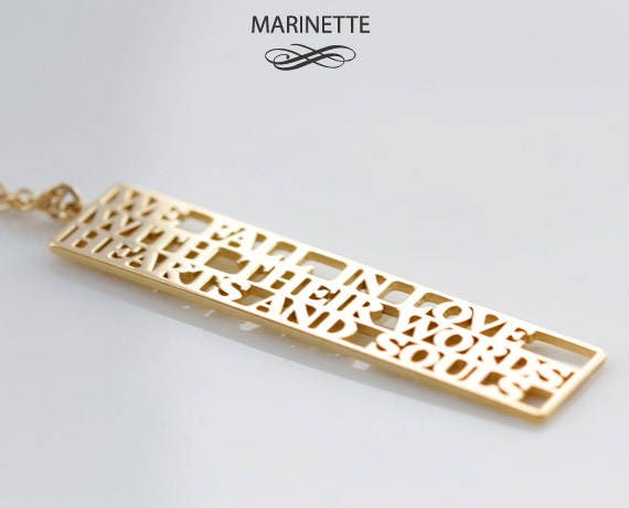 MarinetteJewelry – Collier citation ou mantra – Or massif 14 carats MarinetteJewelry – Collier citation ou mantra – Or massif 14 carats