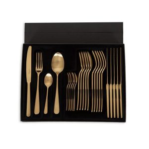 Maison Sarah Lavoine – Ménagère / Coffret de 24 couverts dorés