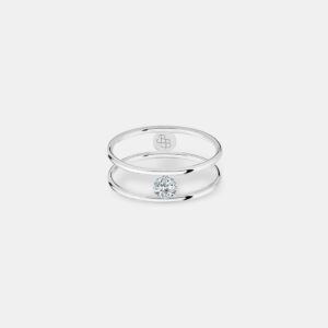 LA BRUNE & LA BLONDE – Bague Hula Hoop – 1 diamant 0,10ct – or 18kt LA BRUNE & LA BLONDE – Bague Hula Hoop – 1 diamant 0,10ct – or 18kt