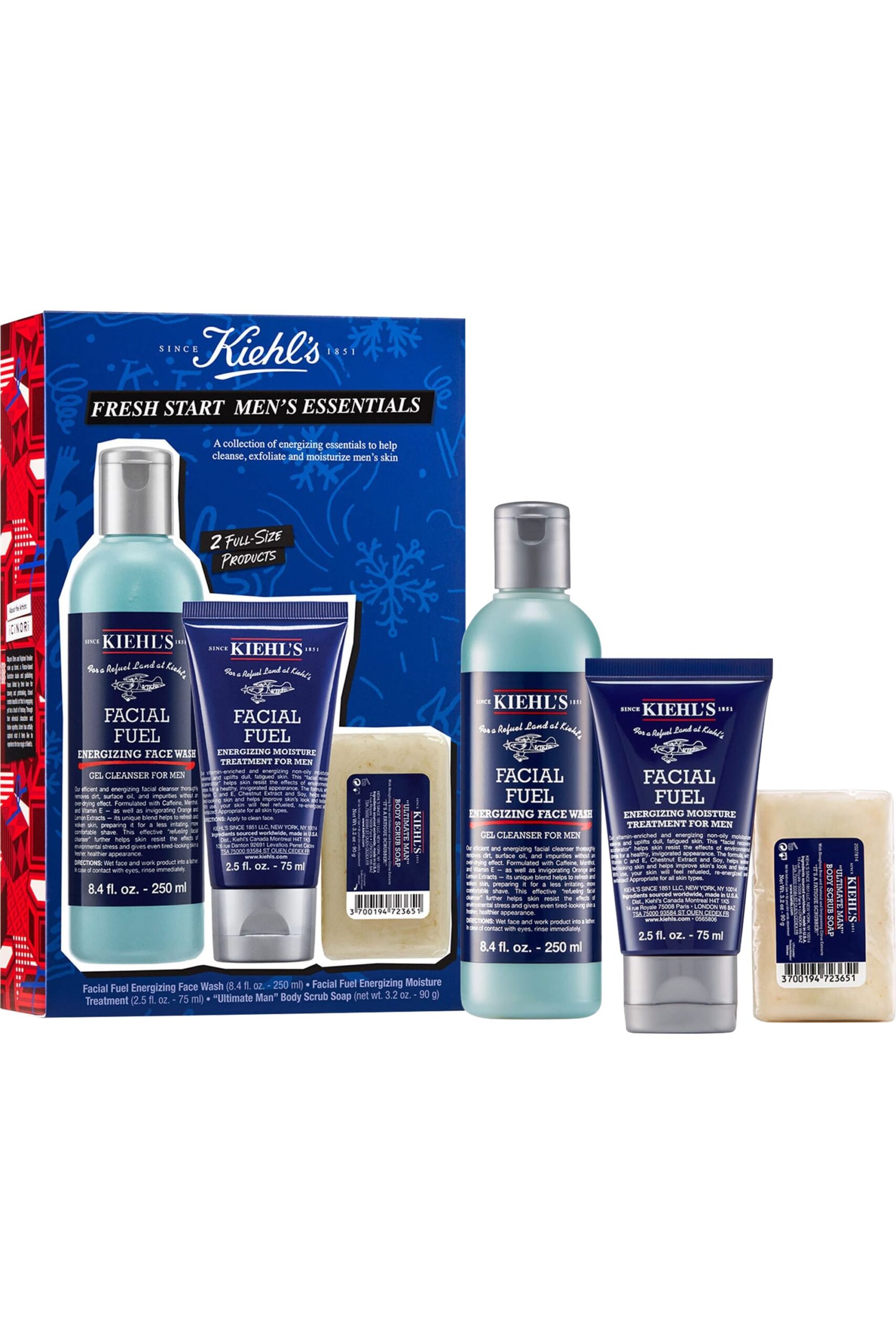 Kiehl’s – Coffret soin visage Fresh Start Men’s Essentials Kiehl’s – Coffret soin visage Fresh Start Men’s Essentials