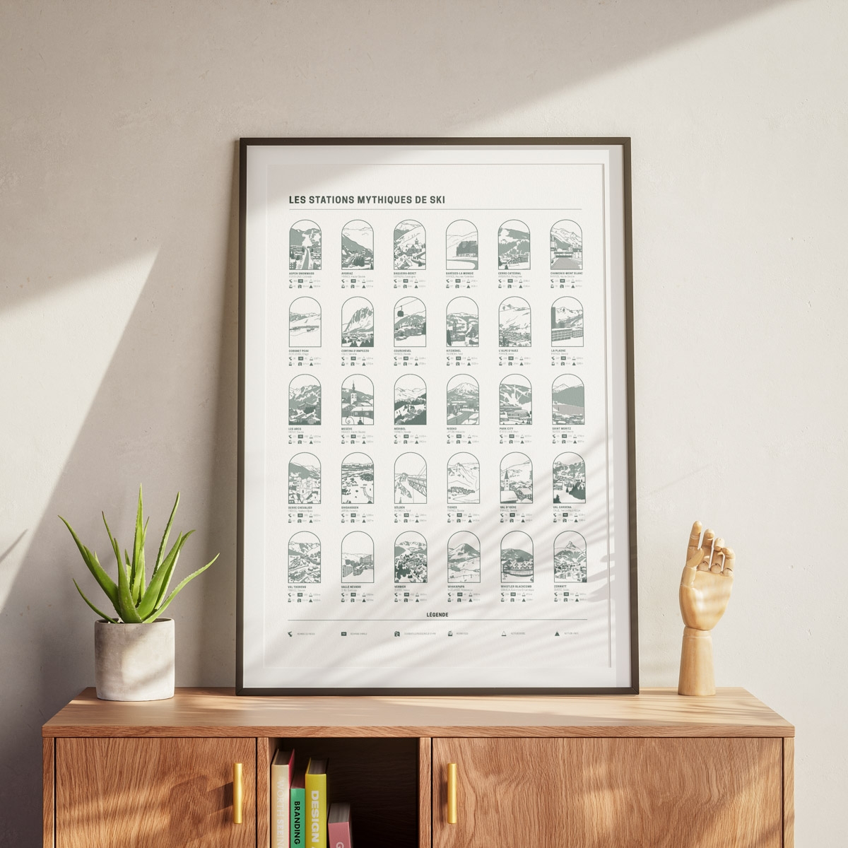 Affiches & chips – Affiche Les stations mythiques de ski Affiche Les stations mythiques de ski