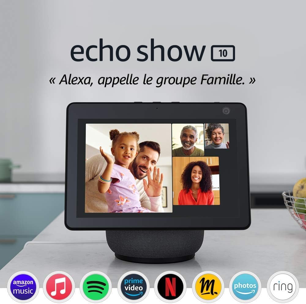 Echo Show 10 (3e génération) Echo Show 10 (3e génération), Écran connecté HD avec mouvement et Alexa, Anthracite