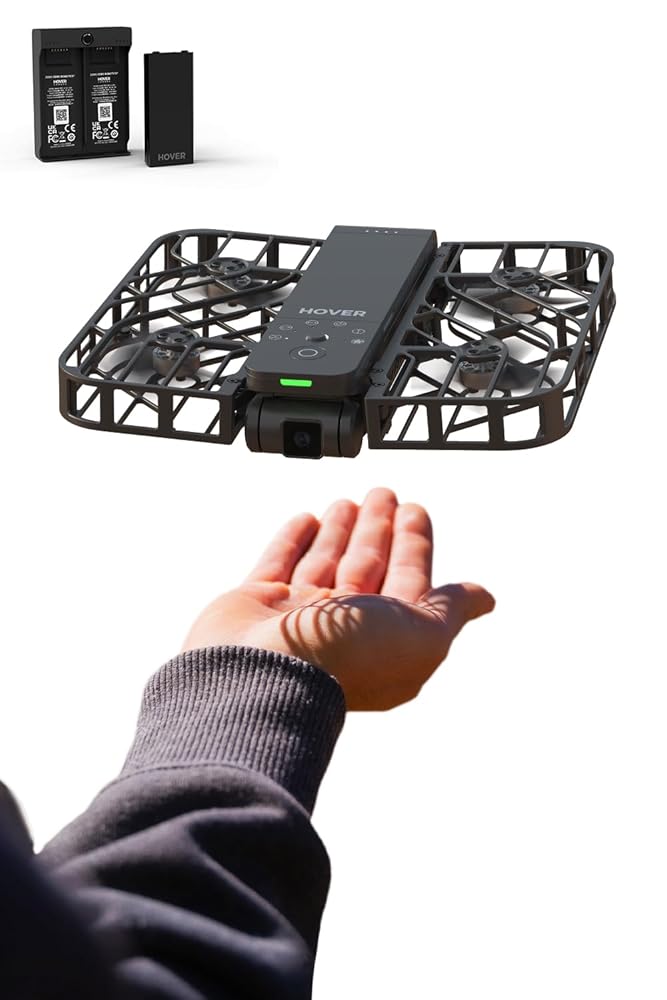 HOVERAir X1 – Drone avec Camera HOVERAir X1 Drone avec Camera, Drone Suivez-Moi avec Contrôle Mains Libres, Mine Drone avec Vidéo HDR, Trajectoires De Vol Intelligentes, Décollage de la Paume de la Mains...