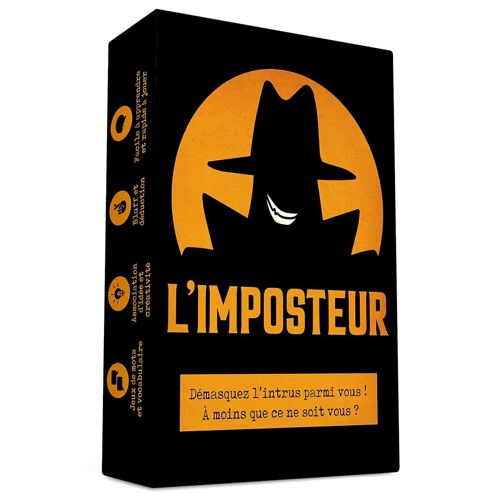 L’Imposteur – Saurez-Vous Le démasquer ? Jeu de Cartes Oh Happy Games - L'Imposteur - Saurez-Vous Le démasquer ? Bluff, Créativité, Jeux de Mots et Suspicions ! Jeu d'ambiance - Jeu de Cartes - Jeu de Société Adulte