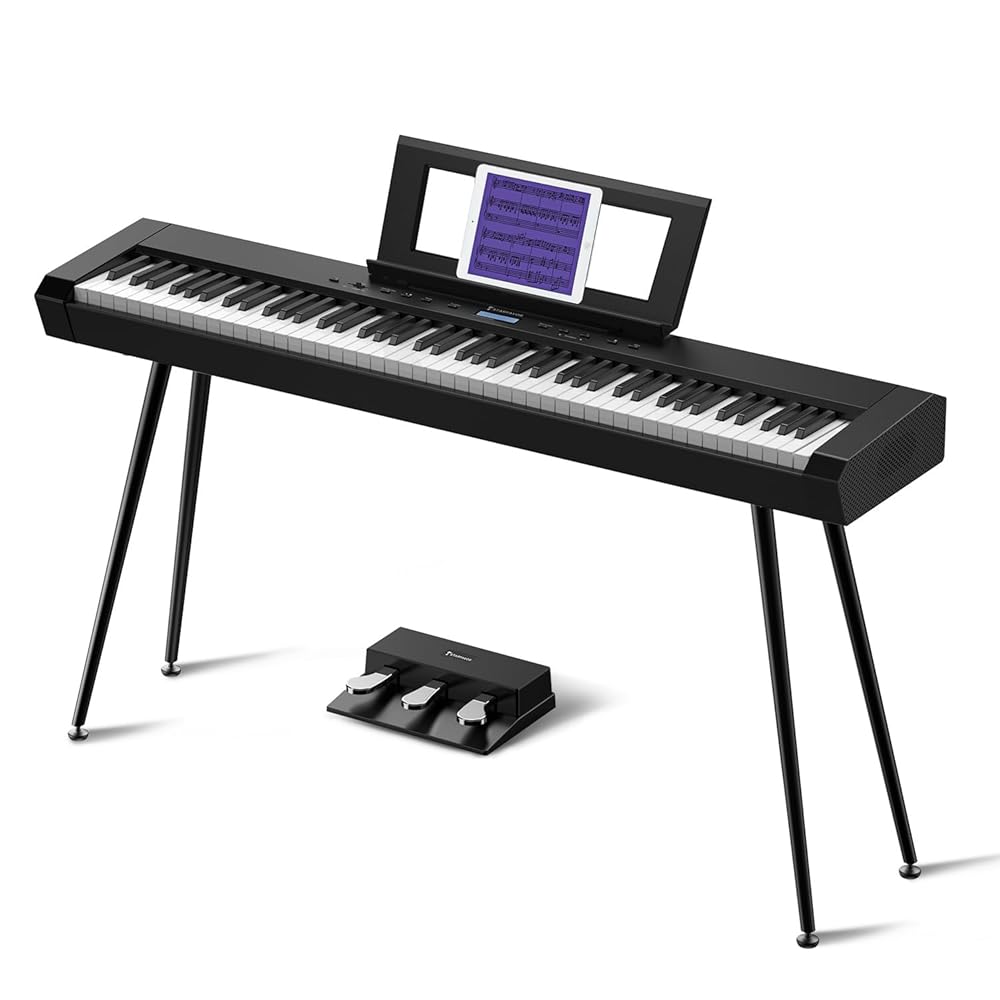 Starfavor – Piano Numérique 88 Touches Starfavor Piano numérique 88 touches avec clavier pondéré, action de marteau graduée, piano électrique de taille standard, haut-parleurs doubles de 30W, triple pédale,...