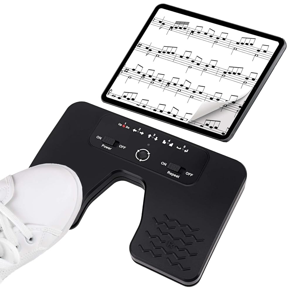 Tavsou – Pédale Bluetooth Page Turner Tavsou Bluetooth Page Turner Pedal Rechargeable Pour smartphones et tablettes Silencieusement
