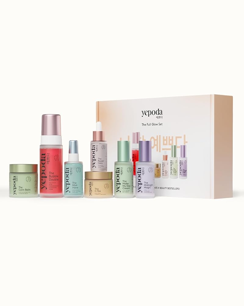 YEPODA – The Full Glow Set YEPODA - The Full Glow Set - Votre routine k-beauty complète. 7 produits de taille normale.