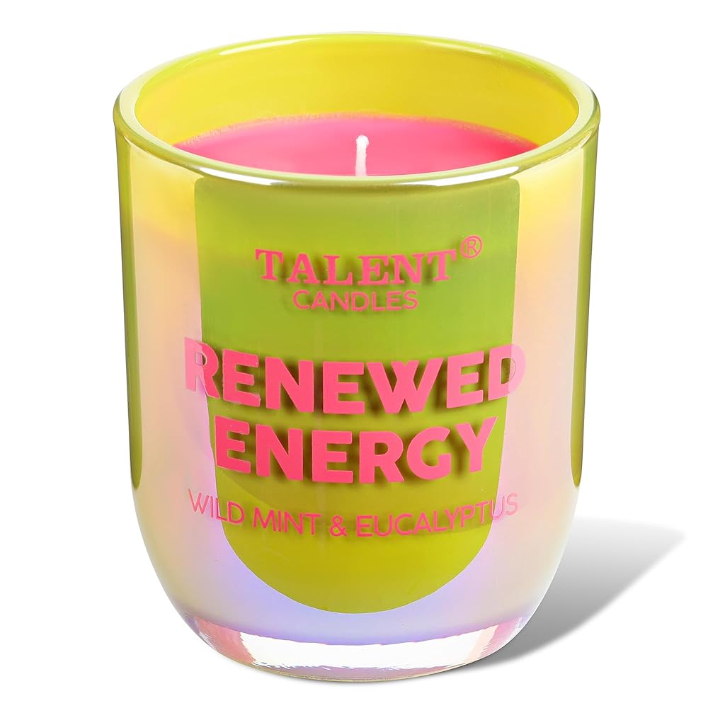 Talent – Enjoy Collection – Bougies d’aromathérapie Bougies parfumées – Enjoy Collection de bougies d'aromathérapie au soja naturel, bougies idéales pour cadeaux pour femmes et hommes, menthe sauvage et eucalyptus