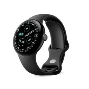 Google Pixel Watch 4 (41mm) - Android Smartwatch, Full Health & Fitness Data Tracking - Matte Black Aluminum Case - Volcanic Black Sport Band - Wi-Fi
